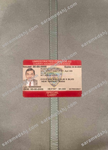 USA New York unrestricted concealed carry license photolook FRONT